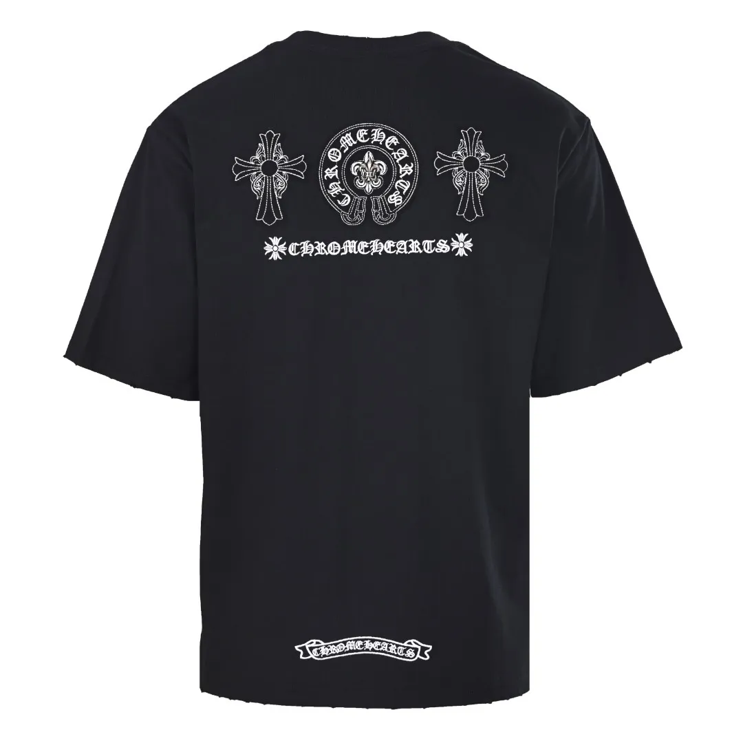 150 CHROME HEARTS/ T Original 100% ➕ ➕3D ➕ ：Black White Size：S-XL